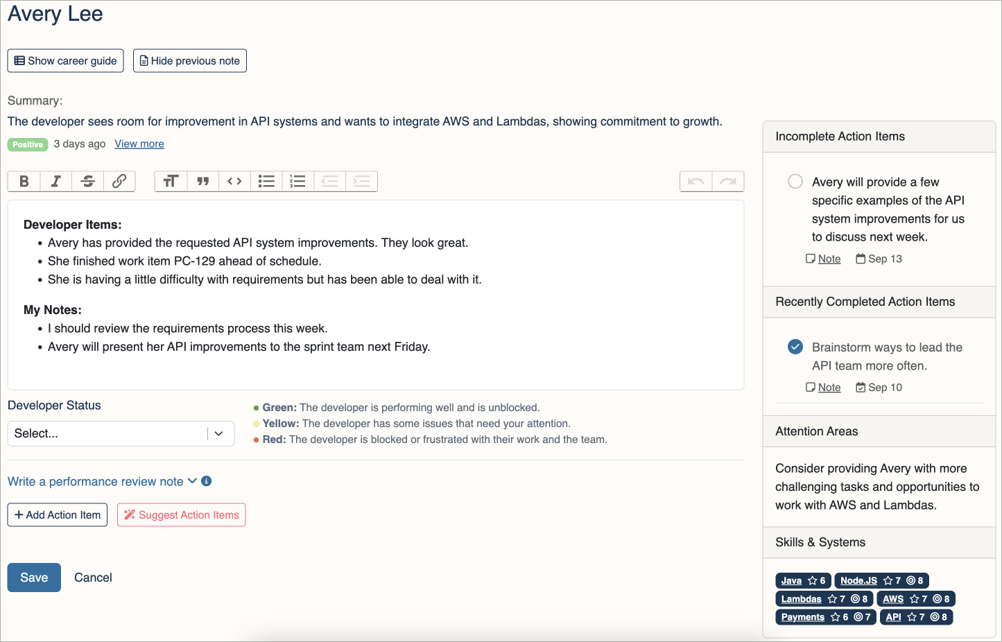 Streamlined 1:1 Notetaking